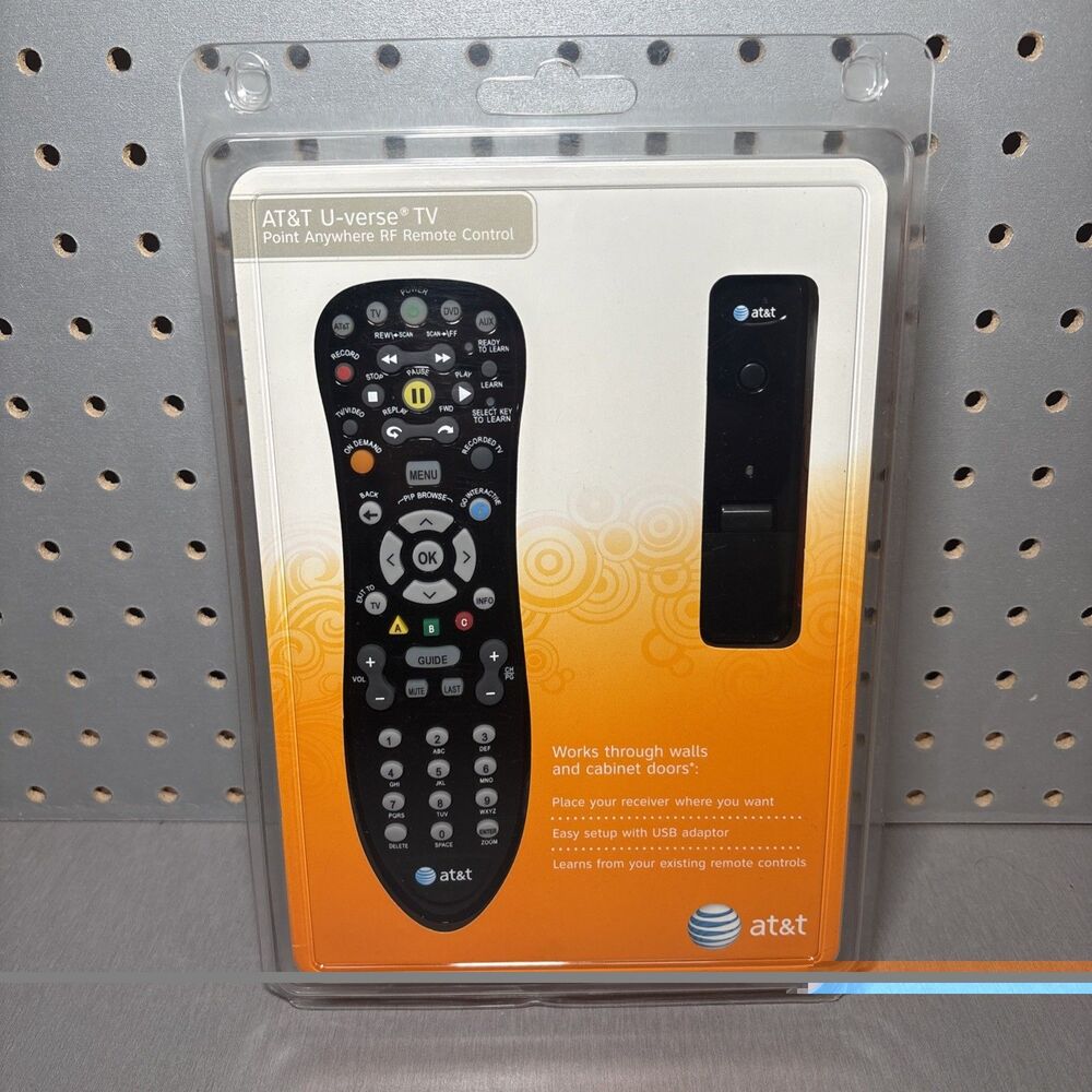 AT&T U-verse TV Point Anywhere RF Remote Control Kit 50041 New In Box